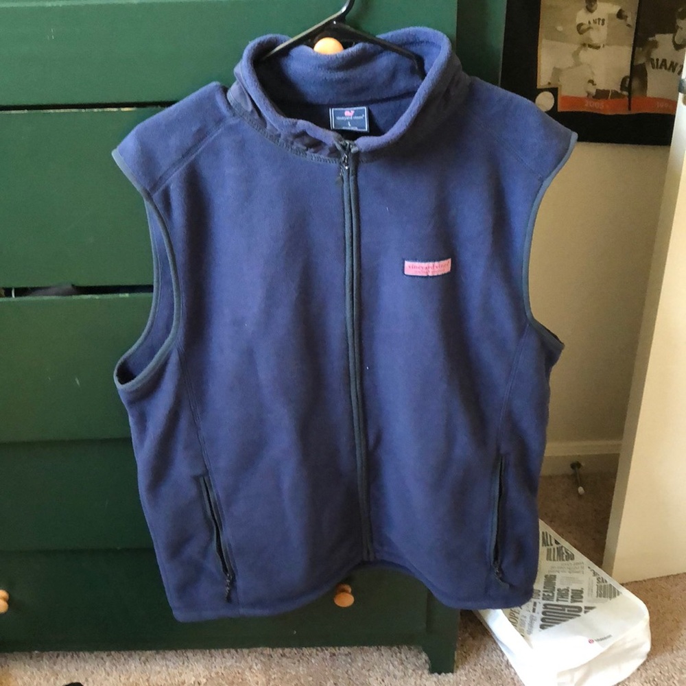 Vineyard vine navy fleece vest
